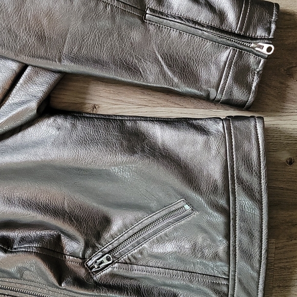 Apt. 9•Metallic Peuter Faux Leather Jacket 1X - Picture 3 of 4